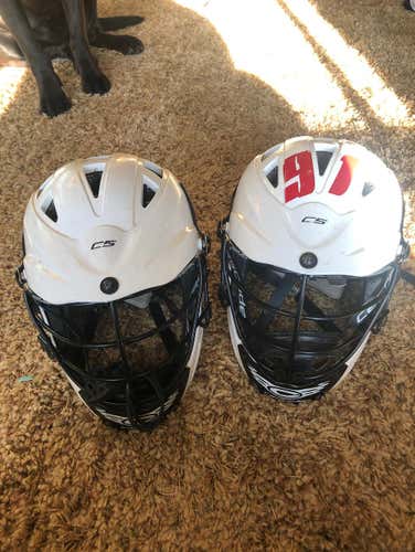 2 Used Cascade CS Youth Lacrosse Helmets
