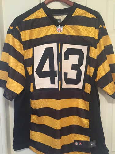 Nike Pittsburgh Steelers Troy Palamalu $43 black and gold striped throwback jersey