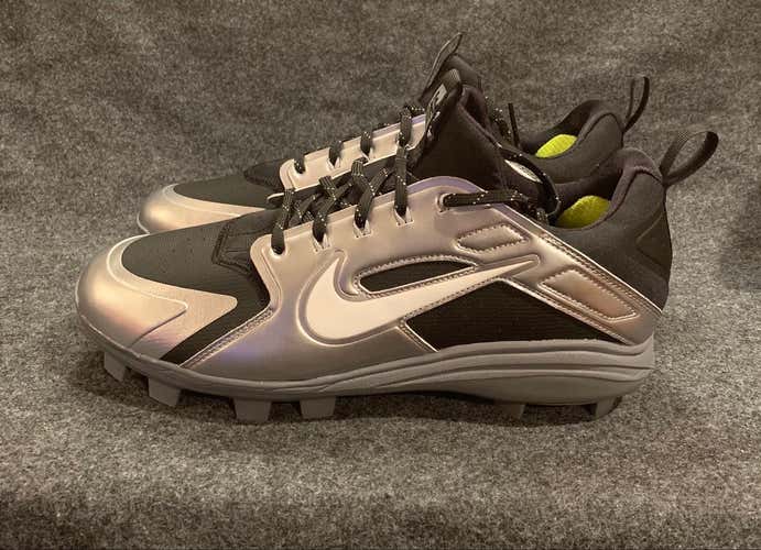 Nike Men’s Alpha Huarache Pro Low MCS Baseball Cleats Black Grey 924277-012  Size 10.5