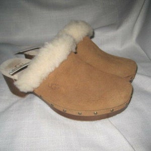 UGG K Kalie II Youth Brown Suede Leather Clog Sandal Shoe Girls 3 1001163 NEW