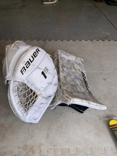 HONEYBAKED BAUER GOALIE GLOVE AND BLOCKER (you Will Not Get Scored On With These Bad Boys)