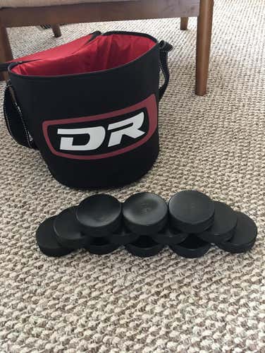 Lot of 12 Pucks + Insulated Puck Case
