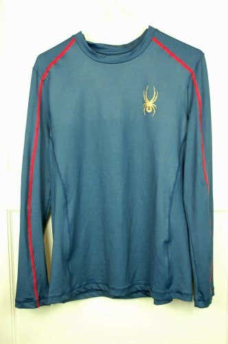 *NEW* SPYDER Team USA Blue Base Layer Shirt Long Sleeve Athletic Polyester XL