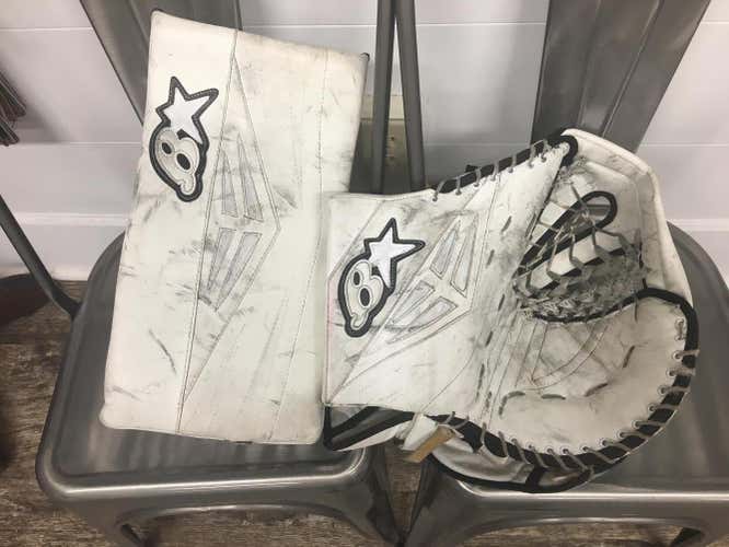 Brian's M3 Regular Senior Goalie Glove and Blocker Senior White