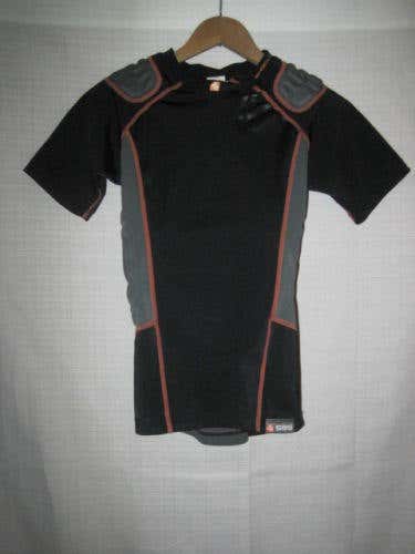 Shock Doctor Shockskin 5 Pad Padded Football shirt kids boys L black hockey