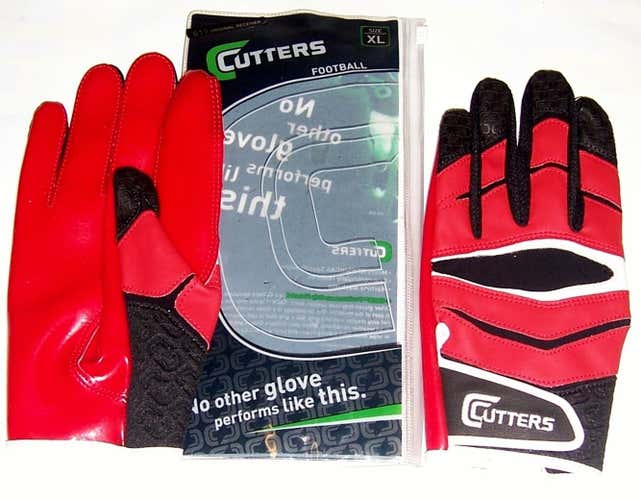 Cutters 017 Original Receiver Football Gloves XL Red/Black MAKE OFFERS