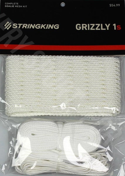 BNWT New StringKing Grizzly 1S goalie mesh & strings kit. full kit not just mesh. all white.