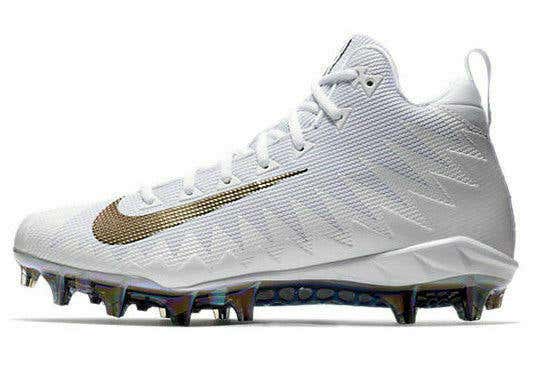 Nike Alpha Menace Pro Mid sz 10 "Oregon Ducks" White Iridescent 871451 102 Cleat