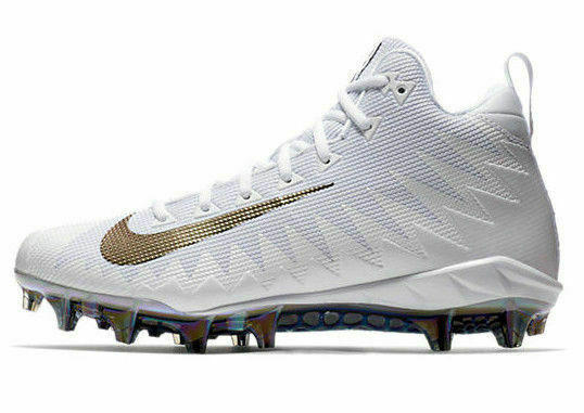 Nike Alpha Menace Pro Mid sz 10 "Oregon Ducks" White Iridescent 871451 102 Cleat