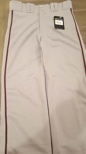 New Easton Youth Baseball Pants Grey/Maroon