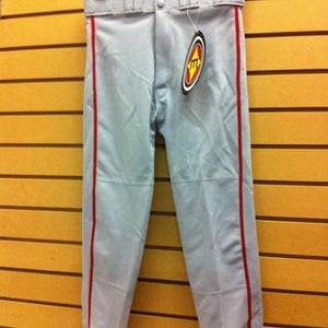 Easton Baseball Pants Pro Pipepant Grey/RED Piping YOUTH LARGE MAKE OFFERS