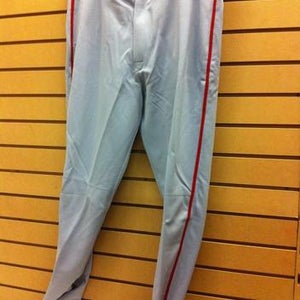 Easton Baseball Pro Pipepant GRAY/RED Piping Adult Large MAKE OFFERS