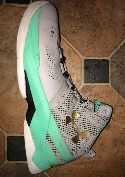 UA Curry 2 Size 7 Grey/Mint | SidelineSwap | Buy and Sell on