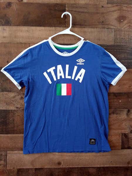 Umbro FIFA Soccer ITALY NATIONAL FOOTBALL Blue White Ringer Style