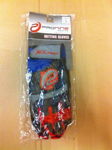 Pro Nine GBR Goatskin Leather Batting Gloves Adult Large Red/Black