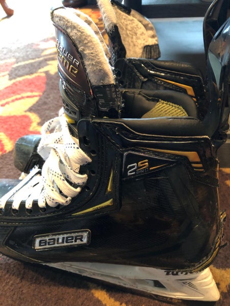 BAUER 2S Pro size 10.0D Hockey Skates w/3 Sets of LS5 Carbon Blades