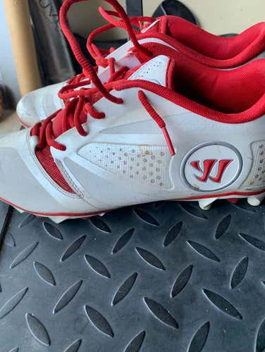 Warrior Burn 7.0 Lacrosse Cleat White/red Size 11