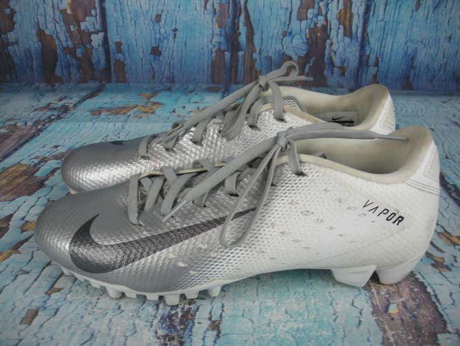 Nike Vapor Untouchable Shark 3 Football Cleats 917168-101 Silver Size: 8.5