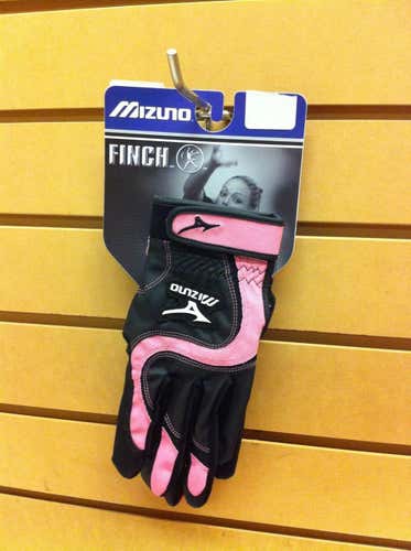 Mizuno Finch Batting Gloves Womens Adult Large Black Pink MAKE OFFERS