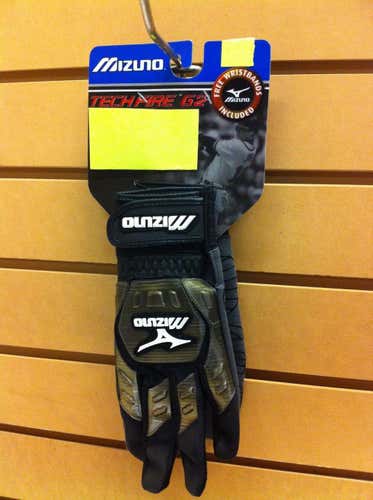 Mizuno Techfire Batting Gloves With FREE Wristbands Black Youth MED MAKE OFFER