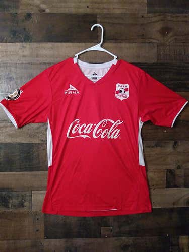 Pirma COPA Soccer ALIANZA DE FUTBOL HISPANO #8 Red White Coca Cola Polyester Player Jersey