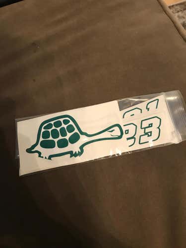 Green Turtle Helmet Decals & Number stickers for Cascade S