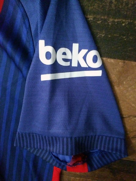 FCB Qatar Airways Soccer Jersey Medium BEKO BARCA Yellow w/ Purple