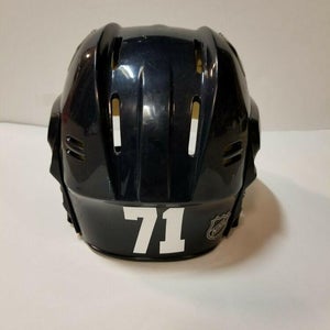 PETR SYKORA Dark Blue Edmonton Oilers Game Used Worn Helmet w Shield NHL COA