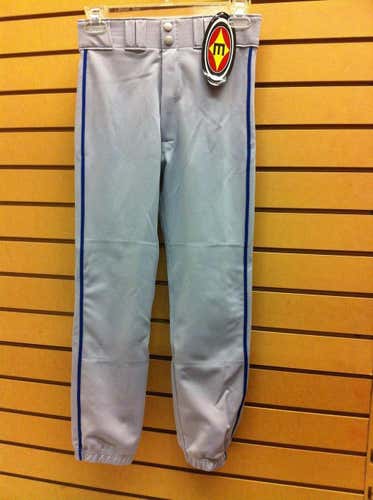 Easton Baseball Pants Pro Pipepant Grey/Royal Blue Piping YOUTH LG MAKE OFFERS