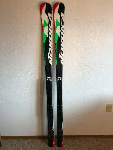 2016 Nordica Dobermann Jr. FIS GS Downhill Race Skis 163 cm. with Race Plates