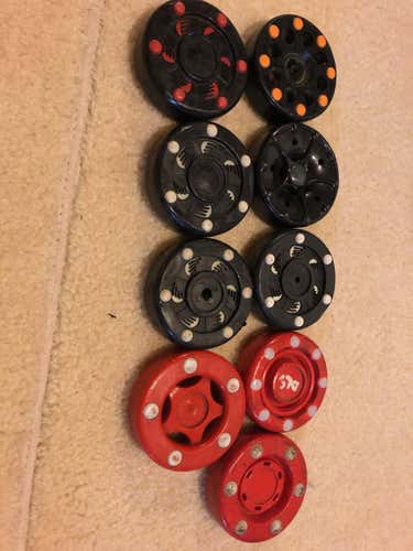 9 Inline Hockey Pucks