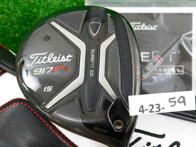 Titleist 917F2 15* 3 Wood Project X Even Flow 6.0 Stiff Graphite w HC & Weights (Firm Price. No Trad
