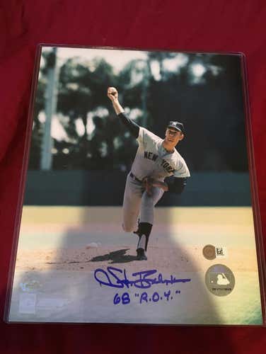 Stan Bahnsen New York Yankees “1968 ROY” Signed Autographed 8x10 Photo