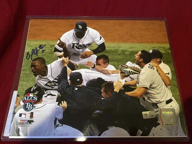 B.J. Upton 2008 ALCS Tampa Bay Rays Signed Autographed 8x10 Photo MLB Authenticated