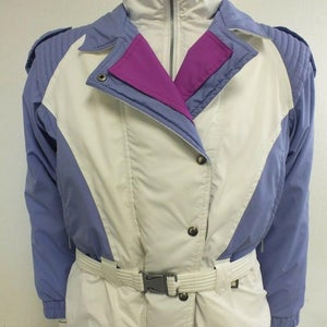 Vintage Prima FuturSki Insulated Purple & White Paneled Jacket Women's Medium