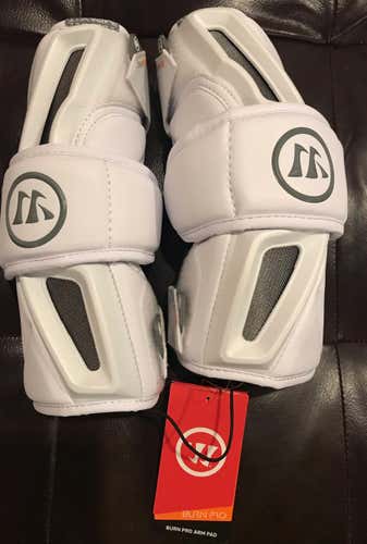Warrior Burn Pro White Large Arm Pads Lacrosse Lax New Nwt Pad