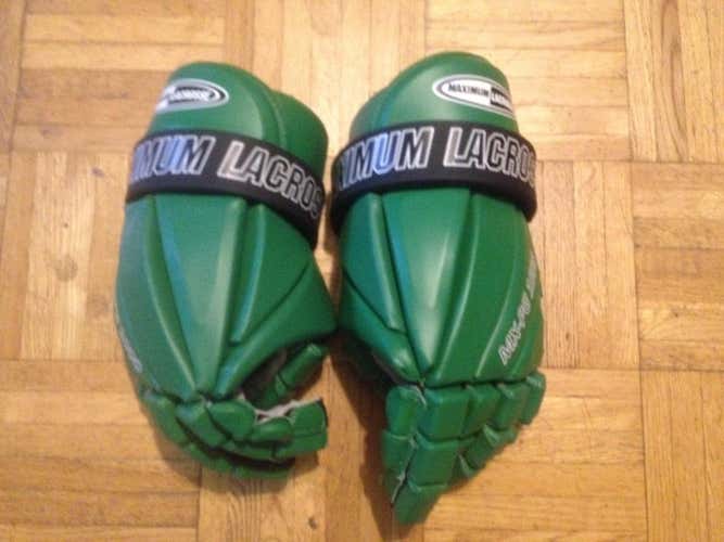 *BNWT*Max Lax Box Old Skool Green/Black Leather Player Gloves MX-PG-1000