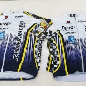 (2) Pactimo Hammer Racing Team Full-Zip Cycling Bike Jerseys Men's Medium LOOK