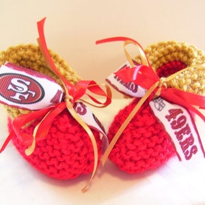 49ers Handmade Baby Booties
