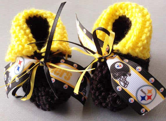 Steelers Handmade Baby Booties