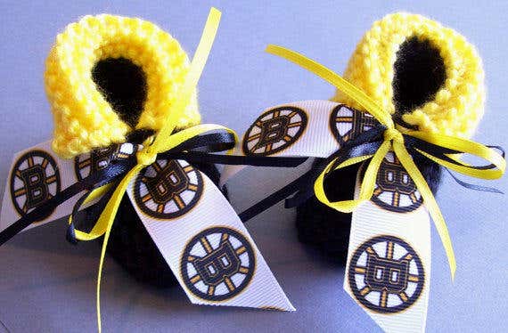 Bruins Handmade Baby Booties