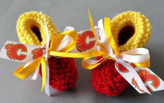 Flames Handmade Baby Booties