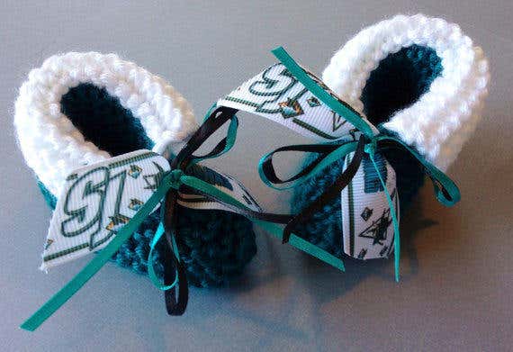 Sharks Handmade Baby Booties