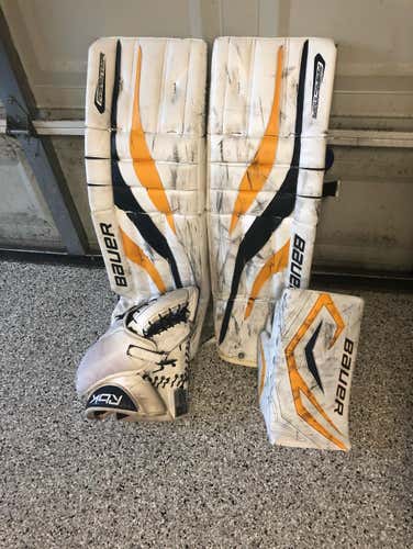 36+1 Bauer Leg Pads, Bauer Blocker, Reebok Glove