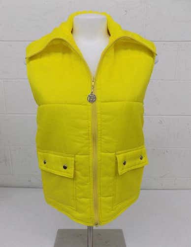 Vintage TZ Tee Zee Outerwear Bright Yellow Insulated Vest Women's Medium GREAT