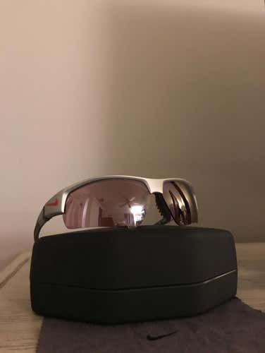 LIKE NEW Nike Show X2 Pro Sunglasses (Silver / Gray / Red)