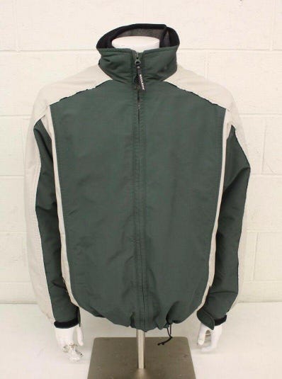 Woolrich Green & White 3-in-1 Jacket System Men's Size Medium Fast Shipping LOOK