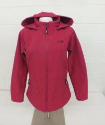 CB Sports Magenta Women's Hooded Soft Shell Jacket Size Large Fast Shipping LOOK