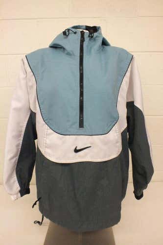 Nike blue paneled microfiber lined pullover jacket women's size small 4-6