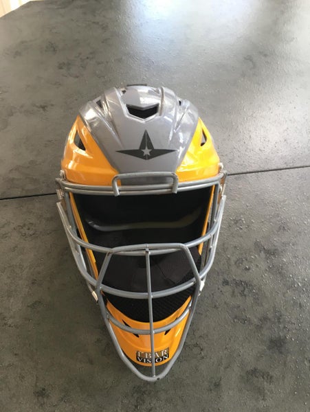 Gently Used All Star Youth Catchers Mask Gray/yellow